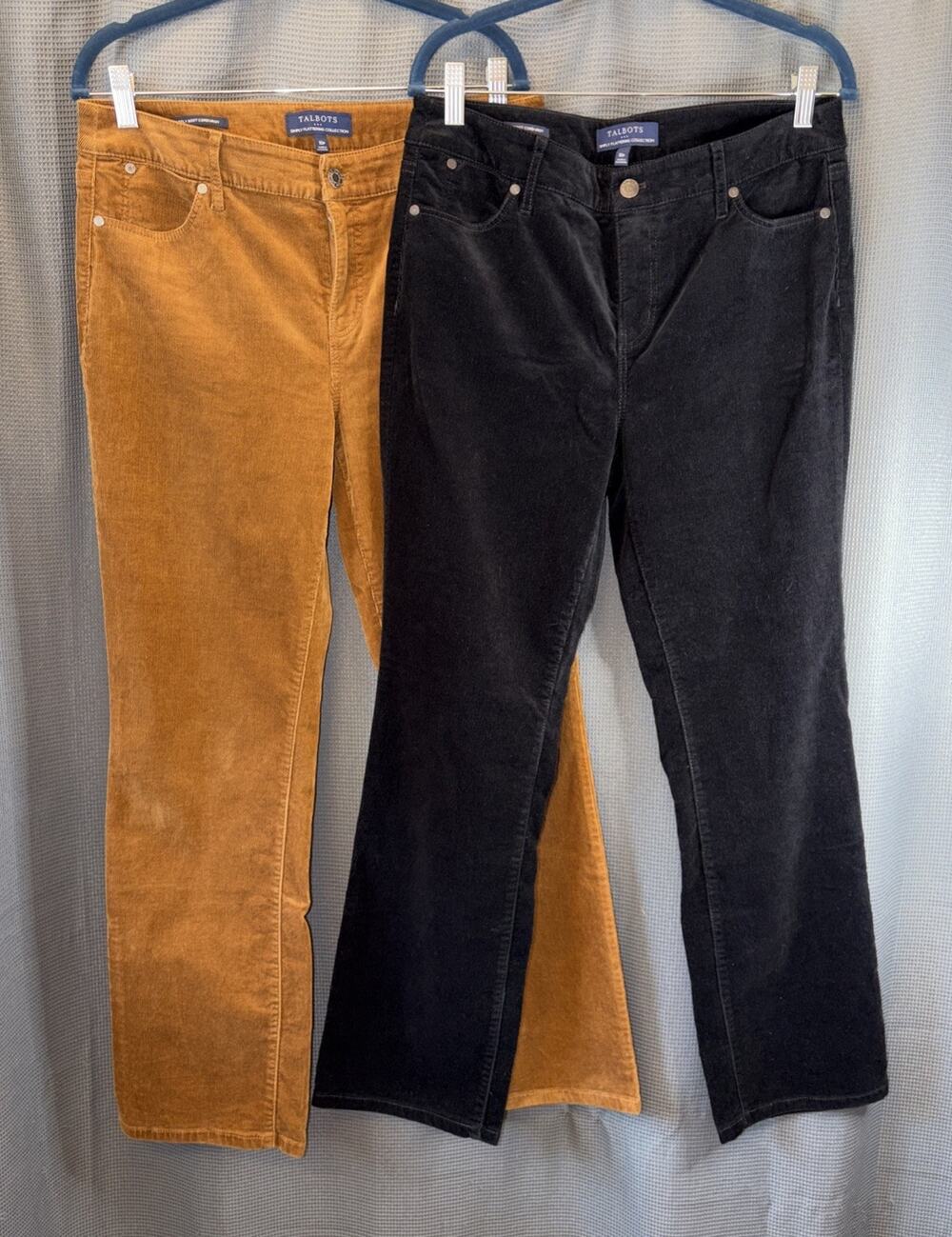 Talbots Womens 2 Pair Of Pants Size 10P Corduroy High-Rise Straight-Leg